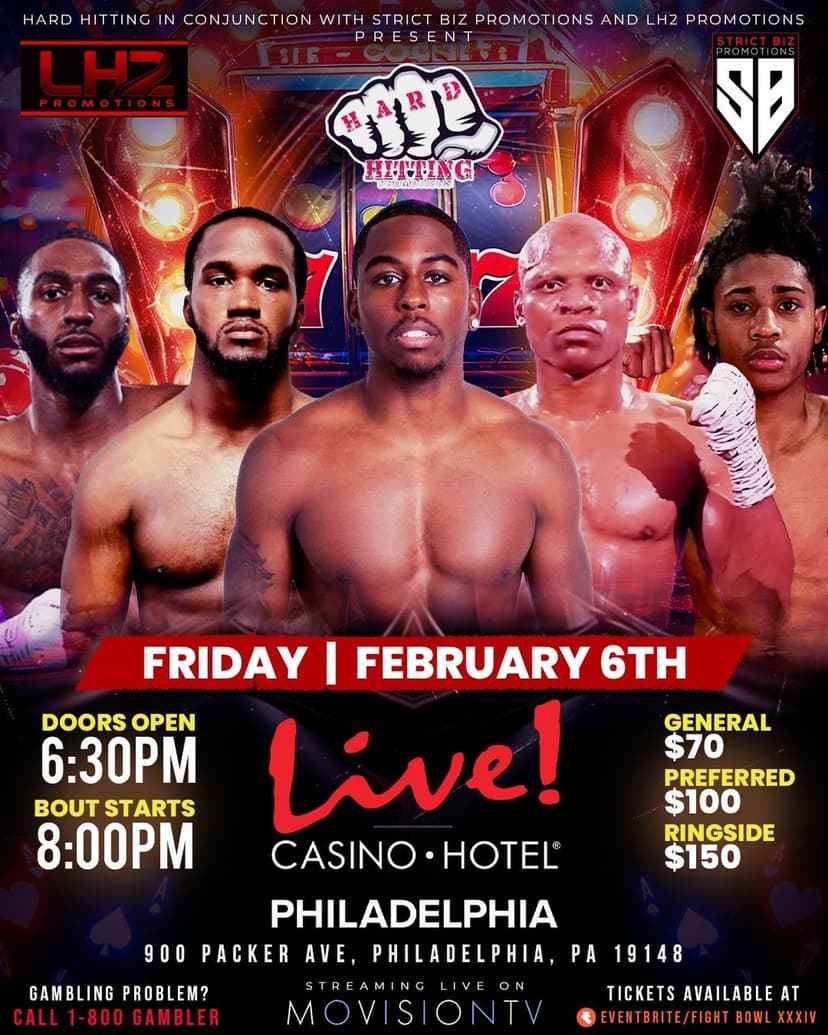 Fight Bowl XXXIV poster – February 6, 2026 at Live! Casino Philadelphia