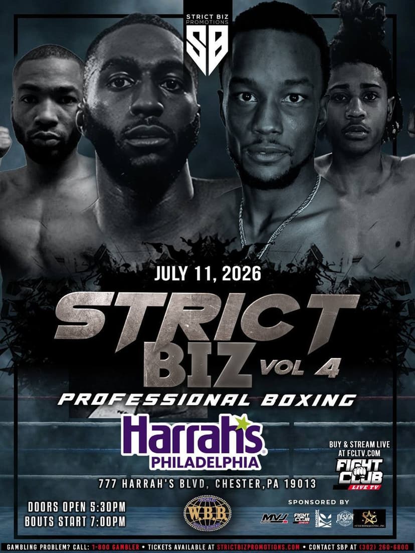 Poster for Harrah's Philadelphia Casino Boxing | July 11th 2026